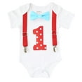 thumbnail image 2 of Noah's Boytique Baby Boys First Birthday Outfit Polka Dots Red and Blue Circus Carnival 6-12 Months, 2 of 5