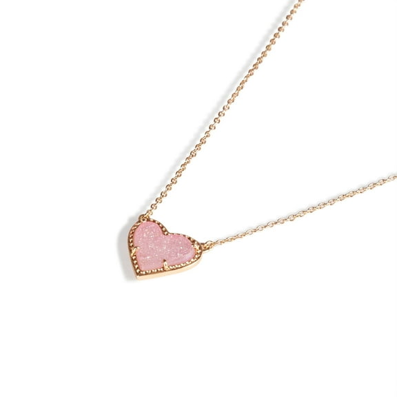 Kendra Scott Ari Heart Link Chain Bracelet for Women, Fashion Jewelry, 14k Rose Gold-Plated, Pink Drusy 4217710130