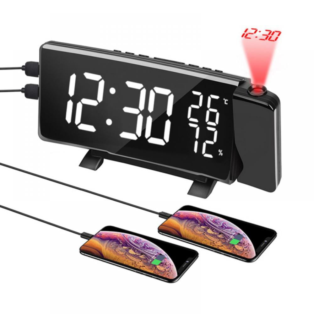 Atomic Dual Alarm Clock Large LED Digital Display 1.8 Inch 4 Time Zone Settings 