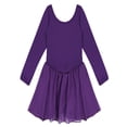 thumbnail image 3 of YiZYiF Kids Little Girls Long Sleeve Ballet Dance Dress Gymnastics Skirted Leotard Dancewear, 3 of 6