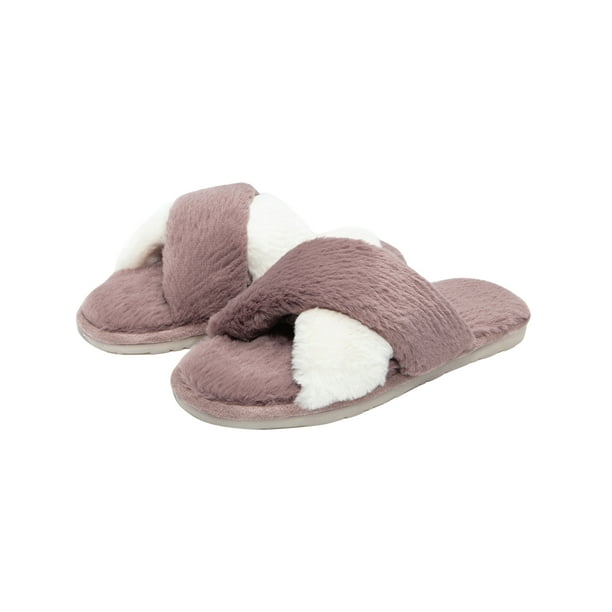 Florata - FLORATA Women Thong Home Slippers Plush Flip-Flops Soft Non ...
