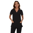 thumbnail image 4 of Conjunto de pijama quirúrgico COZYFIT para mujer, cuello en V, corte slim, 8 bolsillos, 4 of 7
