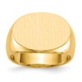 thumbnail image 1 of Solid 14k Yellow Gold Big Heavy Men's Engravable Signet Ring (13mm) - Size 9.5, 1 of 5