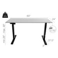 thumbnail image 2 of TechOrbits Electric Standing Desk Frame With 60 x 24 Tabletop, Motorized Workstation with Memory Settings and Telescopic Sit Stand Height Adjustment, White, 2 of 6