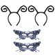 thumbnail image 1 of YAXAMING 4 Piezas Diadema de Antena de Mariposa de Halloween Máscara de Encaje Aros de Pelo Negro Máscara de Mascarada Diadema de Animal Diadema Diademas para el Cabello Mujeres Cosplay Festival Desfi, 1 of 5