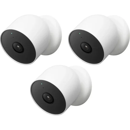 Restored Google Nest 1080p Indoor/Outdoor Battery-Operated Security Camera 2nd Gen - 3PK (Refurbished)