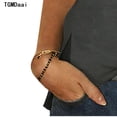 thumbnail image 3 of TGMDaai 3/4 Sleeve Tops for Women Summer Crewneck Blouses Side Split Solid Color Tunic Tops, 3 of 5