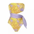 thumbnail image 3 of Maillot de Bain une Pièce pour Femmes avec Jupe de Plage Paréo Imprimé Floral Rétro Ensemble Bikini Deux Pièces, 3 of 4