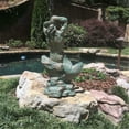thumbnail image 5 of Homestyles 21"H Bronze Patina Sexy Merman Mermaid Sitting on Rock Nautical Beach Extra Large Statue, 5 of 6
