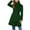 Army Green, variant on Women's Long Wool Blend Overcoat with Lapel Solid Color Knee Length Classic Winter Coat with Pockets
