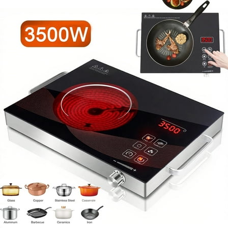 Zjyufy 3500W Hot Plate Electric Ceramic Stove Countertop Infrared Induction Portable Burner Cooker Home Cooktop Cooking Furnace US 110V