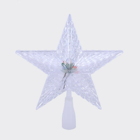 Holiday Time 10 inch Led Crystal Star Christmas Tree Topper  Color Changing