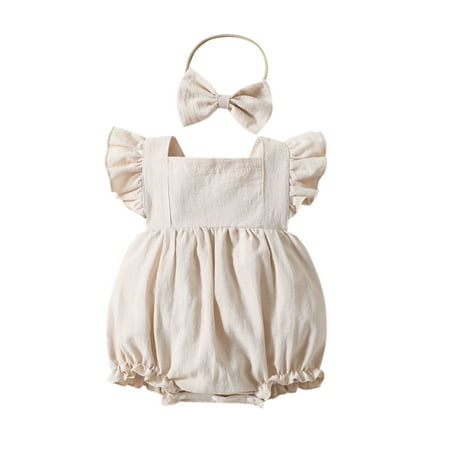 

Girls Fly Sleeve Solid Backless Romper Bodysuits Headbands Set Baby Wrap Shirt Overalls Girls Body Suit Girls Dance Kid Bodysuit Girls 18 Month Clothes Fuzzy Leotard 4t Outfits Girls Toddler Long