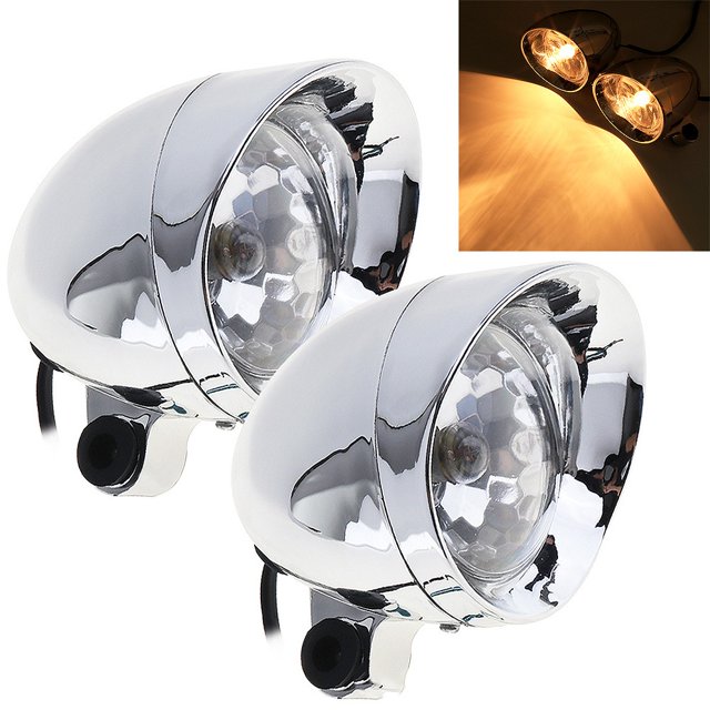 Luces antiniebla tipo bala de motocicleta, 2 piezas Faros delanteros de motocicleta Luz antiniebla tipo bala de motocicleta, bajo consumo de energía y vida útil súper larga