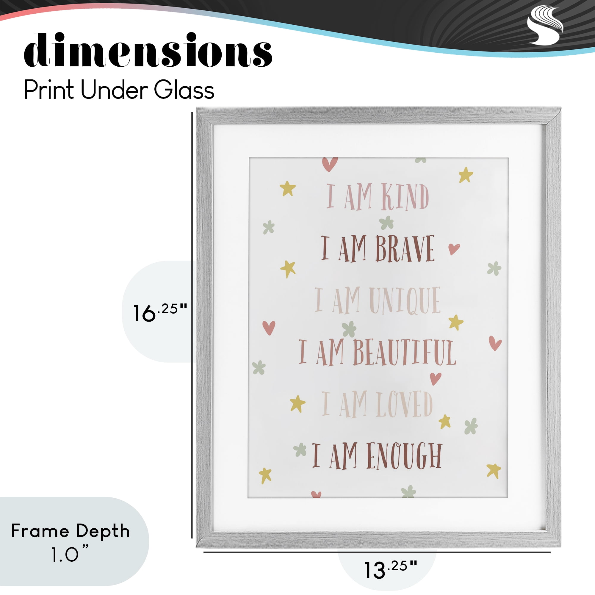 Stupell Industries I am Empowerment Quotes Gray Framed Print Under Glass, design by Katie Griggs