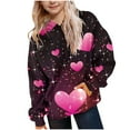 thumbnail image 2 of Sudaderas con capucha CUHK para niñas, sudadera con capucha estampada, cuello redondo, manga larga, para uso diario, ropa de abrigo informal, sudadera con capucha, blusa de poliéster para niños, 2 of 6