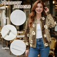 thumbnail image 6 of COEQINE Bomber Jacket Women 2025 Zip Up Y2k Short Jackets Lightweight Fashion Varsity Shacket Coats Stand Collar Windbreaker Streetwear Fall Outfits, Small, Floral Leopard Zebra Animal Print, 6 of 7