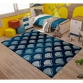 thumbnail image 4 of Seaport Navy Waves Indoor/Outdoor Area Rug 7' x 7' Round, 4 of 5