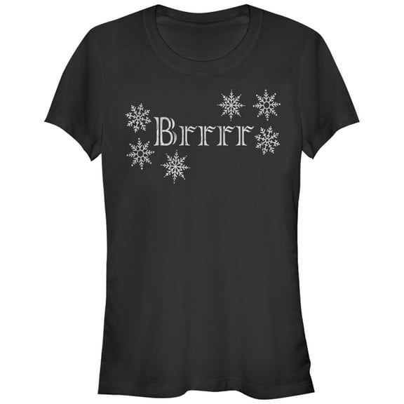 Junior's Lost Gods Christmas Brrrr Snowflake  Graphic Tee Black Medium