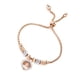 thumbnail image 3 of Pulsera de mujer Nikou acero inoxidable con diamantes de imitación ajustable árbol hueco oro rosa, 3 of 12
