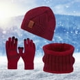 thumbnail image 2 of Hat for Women Mens Hats Hat Scarf And Glove Set Fashionable Outdoor Baby Warm Three Piece Set, 2 of 3