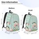 thumbnail image 2 of Disketp White Bunny Bottom And Easter Eggs print Canvas Backpack Lightweight Travel Daypack Student Rucksack Laptop Backpack-Small, 2 of 5