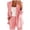 Pink, variant on Fesfesfes Women's Plus Size Dressy Tops Casual Solid Color Lapel Petite Suit Long Sleeves Coat Cardigan Tops