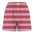 thumbnail image 4 of WRKEKC Womens Summer Shorts Print Stretch Gradient Print Button Strip Shorts with Fashion Style for Women, 4 of 5