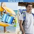 thumbnail image 3 of Folding Backpack Beach Chair Set of 2, 4 Positions Lay Flat Beach Chairs with Cup Holder& Storage Back Pouch& Backpack Straps& Adjustable Headrest for Sunbathing, Pool, Support 330 LBS, Stripe, 3 of 7