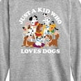 thumbnail image 3 of Disney Classics - Cats & Dogs - Just A Kid Who Loves Dogs - Toddler And Youth Long Sleeve Graphic T-Shirt, 3 of 5