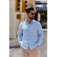 thumbnail image 2 of sogami Mens Dresses Shirt Formal Wrinkle Free Long Sleeve Blue Button Up shirt Casual, 2 of 8