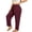 Wine 1, variant on Vynhevius Womens High Rise Pants Plus Size Wide Leg Smocked Elastic Waistband Casual Relaxed Trousers Solid Color Vacation Bottoms