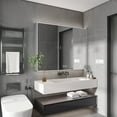 thumbnail image 3 of Montary 35”x28”Smart LED Bath Mirror Cabinet w/ Anti-Fog & Wall-Mount | Shelves & Hook | Grey Aluminum, 3 of 12