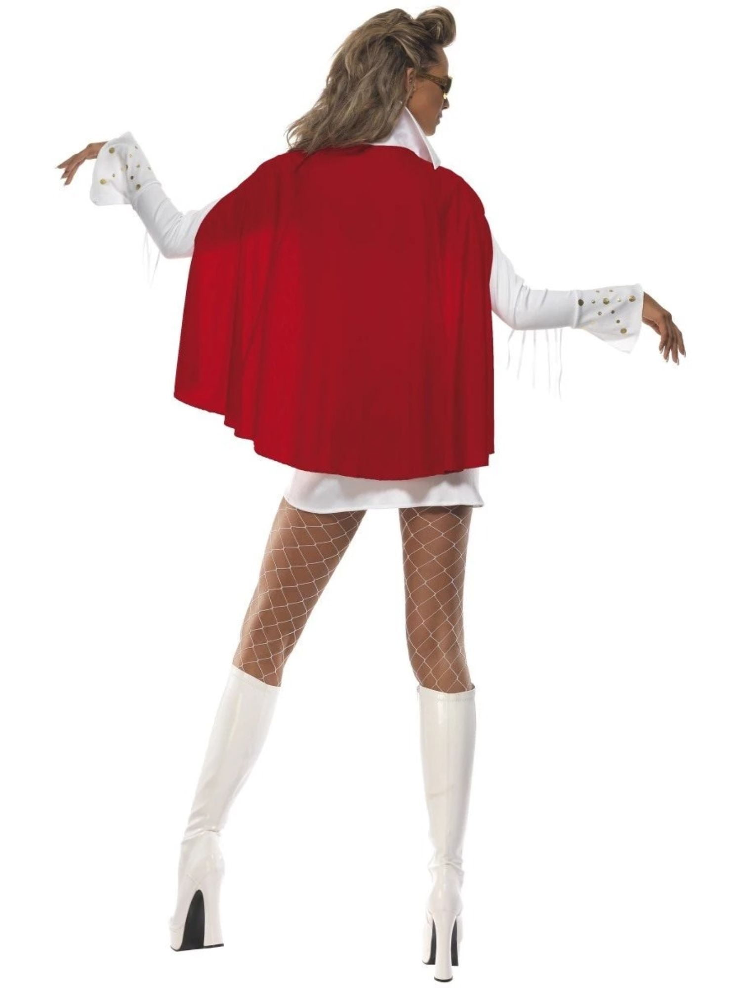 50 White and Red Elvis Viva Las Vegas Women Small Fancy Dress Halloween  Costume 