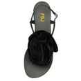 thumbnail image 4 of FSJ Women Casual Flower Thong Flat Sandals Adjustable Ankle Strap Buckle Casual Flip Flops Summer Beach Dress Shoes Size 10 Black, 4 of 5