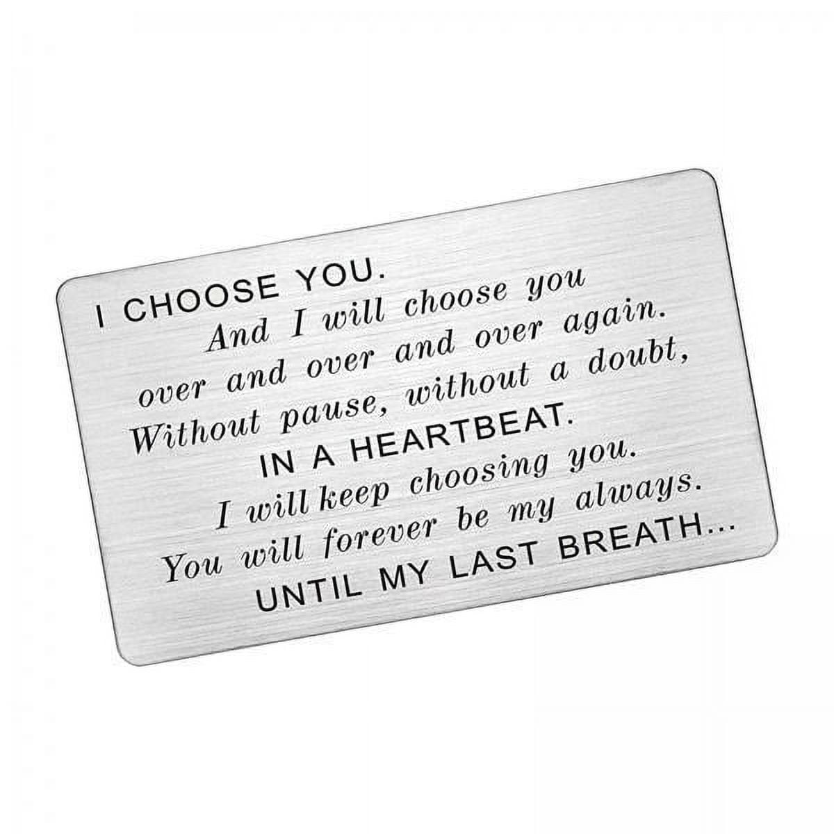 AMLESO 2X Engraved Wallet Insert Card Christmas Fiance New Year Anniversary Gift Cards