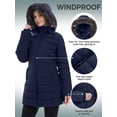 thumbnail image 2 of Wantdo Women's Warm Winter Coat Quilted Puffer Jacket with Removable Hood Waterproof Snow Coat Navy XL, 2 of 10