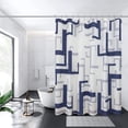 thumbnail image 1 of Shower Curtain Dark Blue,Modern Geometric Shower Curtain, Waterproof Shower Curtain and Bath Curtain for Bathroom, Textured Fabric Shower Curtain Set with 12 Hooks, Machine Washable,Very Peri, 1 of 5