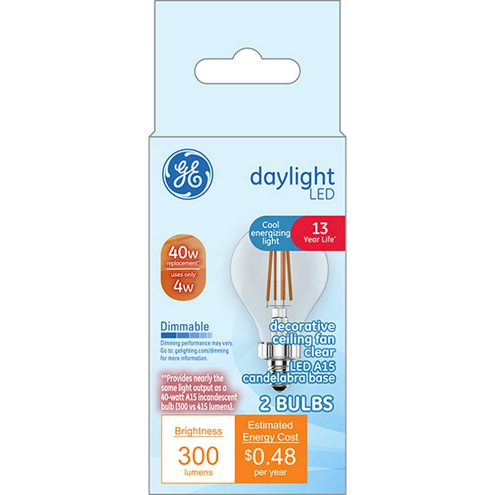 GE LED 4Watt (40W Equivalent) Daylight A15 Ceiling Fan Light Bulb