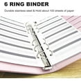 thumbnail image 4 of MetalM - A5 Binder 6 Ring,Mini Photocard Binder for A5 Filler Paper, Loose Leaf Personal Planner with Magnetic Buckle Closure(Pink), 4 of 14