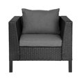 thumbnail image 5 of WestinTrends 4-Piece Outdoor Patio Modern Conversation Sofa Set with Back Cushions, Black/Gray, 5 of 17