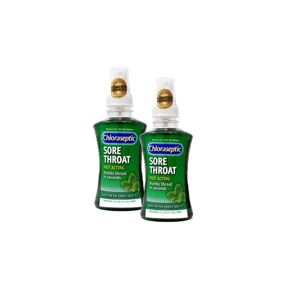 Chloraseptic Sore Throat Spray, Menthol 6 oz (Pack of 2)