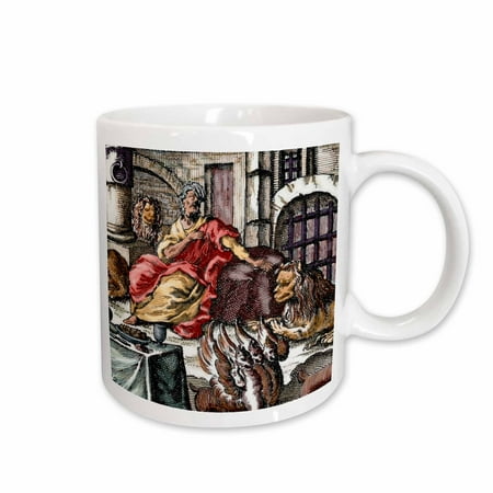 

3dRose Daniel in the lions den engraving - HI13 PRI0141 - Prisma Ceramic Mug 11-ounce
