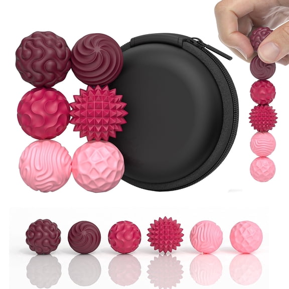 DIDUBUY Magnetic Silicone Fidget Balls, 6 Pcs Sensory Stress Relief Desk Toy for Adults Teens Autism ADHD Anxiety