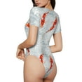 thumbnail image 3 of Naloa Koi Fish Corals,Spring Summer Women's Short-Sleeved Onesie, One-Piece Swimsuit for Parties, dates, clubs - Medium, 3 of 9