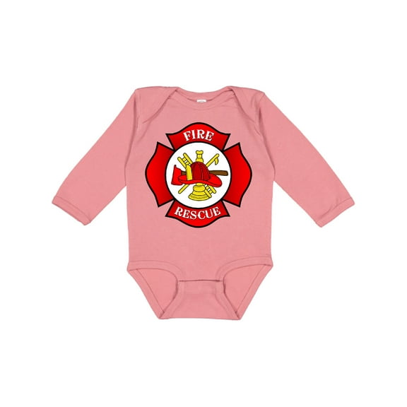 Inktastic Maltese Cross Firefighter Boys or Girls Long Sleeve Baby Bodysuit