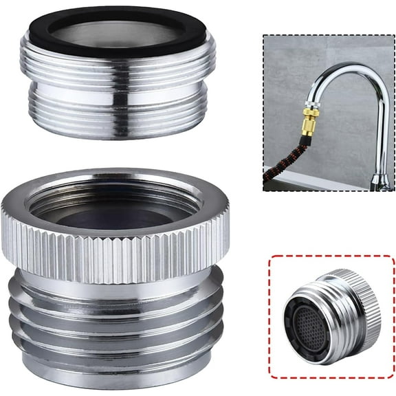 Faucet to Hose Adapter, Sink Faucet to Garden Hose Adapter for Kitchen and Bathroom, Hose Attachment to Sink,3/4" GHT Thread Chrome
