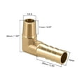thumbnail image 2 of Brass Barb Hose Fitting 90 Degree Elbow 10mm Barbed x 1/8 PT Male Pipe 3pcs, 2 of 5