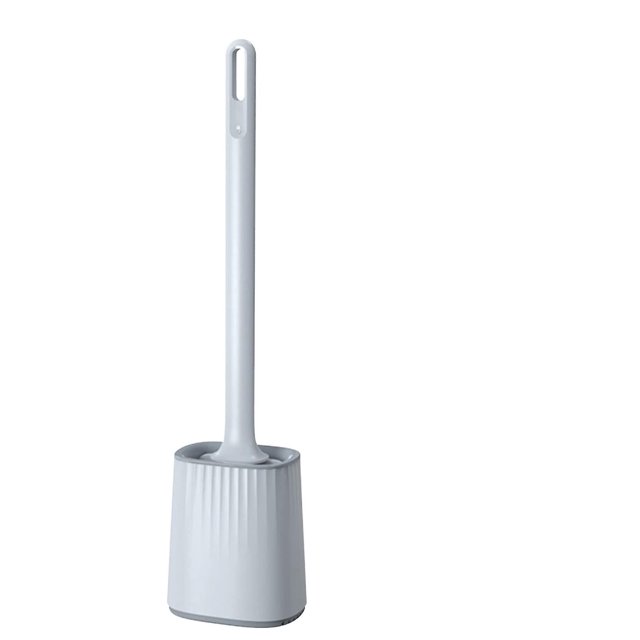 Blue1 Escobilla de baño de silicona gris, escobilla de baño colgante para baño y accesorios adhesivos para montaje en pared