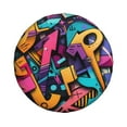 Spare Tire Cover, Vibrant Graffiti Urban Art Wheel Cover Tire Covers